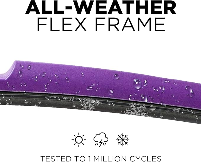 Clix Wipers - Jeep Wrangler & Gladiator (16"/16") Purple Windshield Wiper Blades (All Wrangler & Gladiator Models), All-Weather Replacement Wipers-Set of 2, Includes Quick Connect Clips (1997-2025)