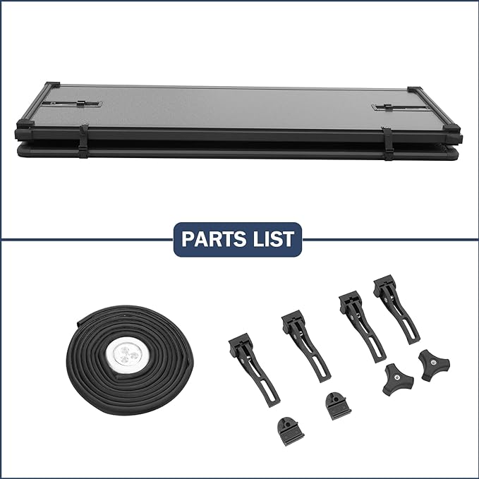 Hard Tri-Fold Truck Bed Tonneau Cover Compatible with 2007-2021 Toyota Tundra 6.5FT Bed