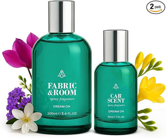 AromaPlan Natural luxurious Room Spray & Car Fragrance Kit, Dream On- Concentrated, Non-Toxic, Odor Eliminator & Long Lasting- Room Spray Air Freshener- Home, Car - 5 Star Hotel (100&30 ml)