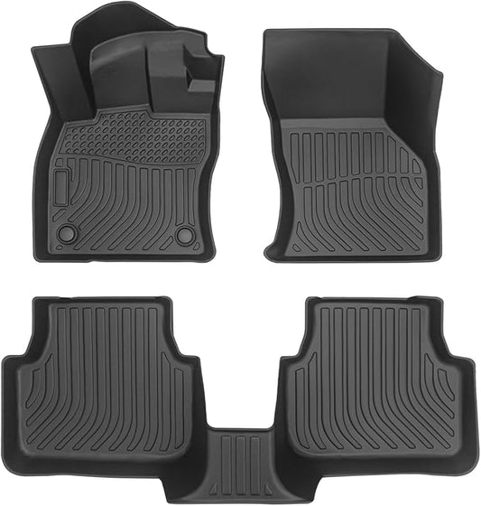 Floor Mats for Volkswagen Jetta 2019-2025 All Weather Automotive TPE Liners Anti-Slip Waterproof Floor Liners Front & Rear Row VW Accessories Black