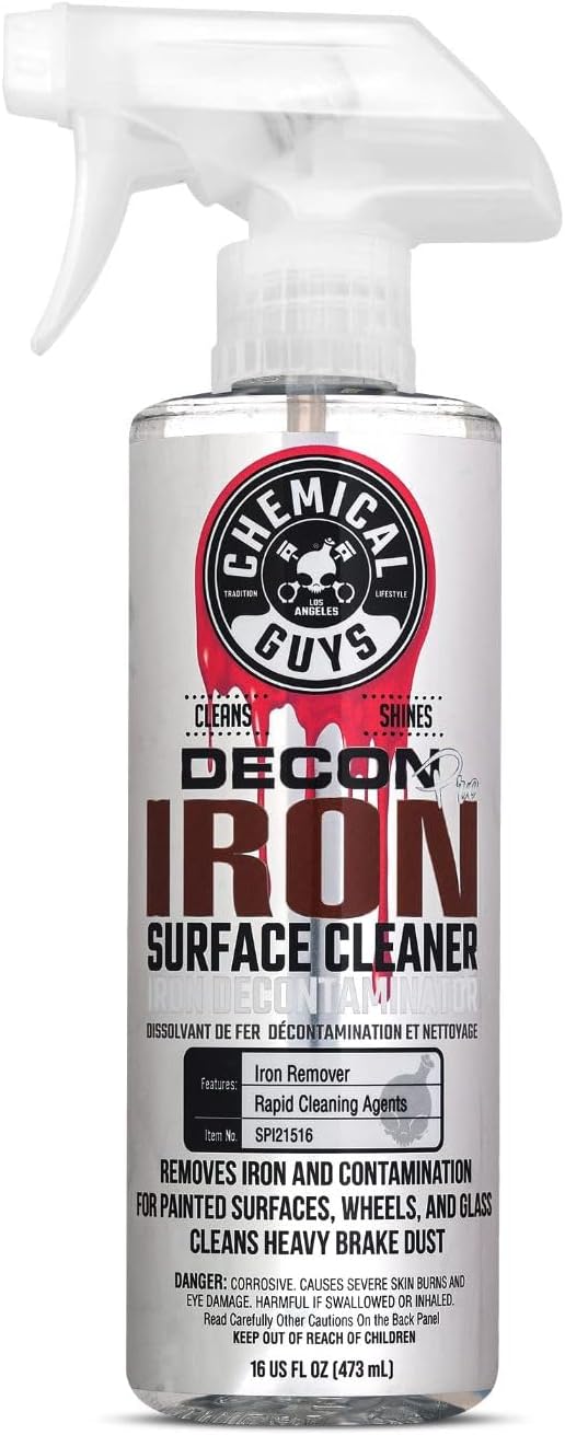 Chemical Guys Decon Pro Iron Remover and Wheel Cleaner – Professional Strength Fallout Remover for Wheels, Brakes, Calipers, Tires and Exterior – Dissolves Brake Dust and Dirt, 16 oz