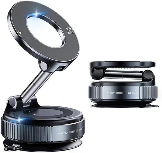 Magnetic Car Phone Holder for Magsafe [96+LBS Suction & 2800gf Magnetic], 360°Adjustable Vacuum Suction Cup Car Phone Mount, Car Mount for iPhone 17 Pro Max 16 15 14 13 12