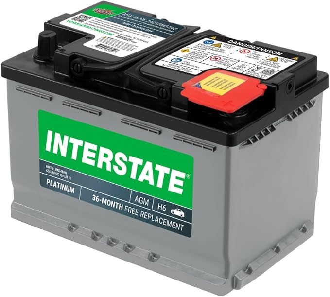 Interstate Batteries Automotive Battery 12V 70Ah (Group Size H6, 48) 760CCA SLI AGM Automobile Replacement Battery for Cars, SUVs, Sedans, Trucks (MTX-48/H6)