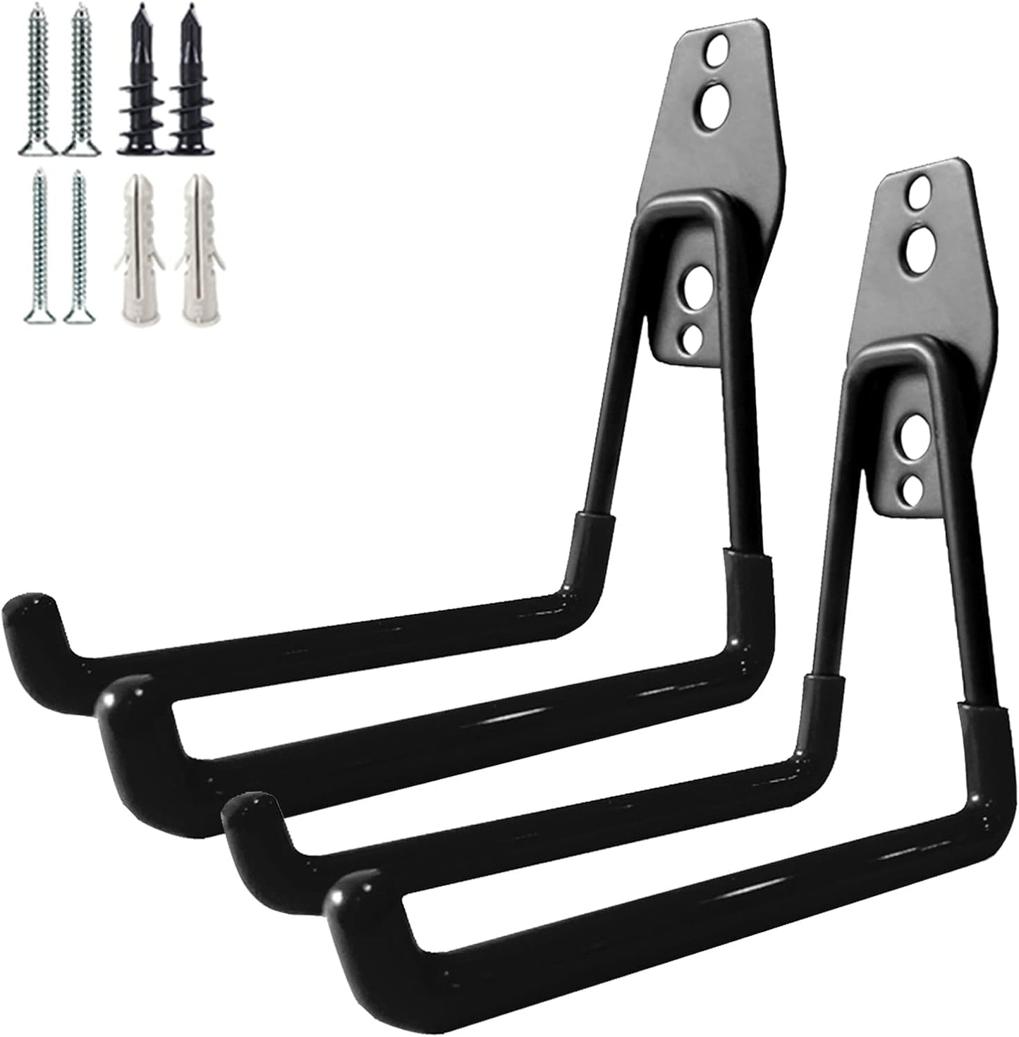 Garage Storage Utility Hooks，Garage Garden Tool Organizer，Steel Wall Mount Hooks, Large Garden U Hooks （2 Pack）