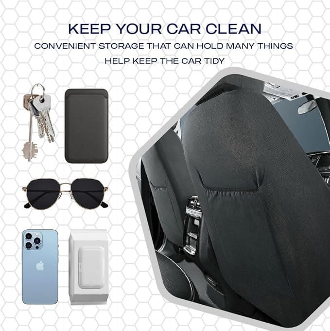 Skechers Air-Cooled Memory Foam Seat Cover, Mesh Thick Car Seat Covers,Piping Leather Car Seat Covers Front Seats, Airbag Compatible, Automotive Comfort for Most Cars, Vans, Trucks, SUV, Beige