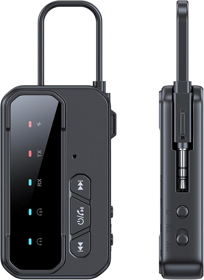 Bluetooth 5.4 Transceiver Pro - Dual Audio Streaming for Airplane, Car & Home, Wireless Adapter for TV/Stereo/Headphones (2 Devices Simultaneous)