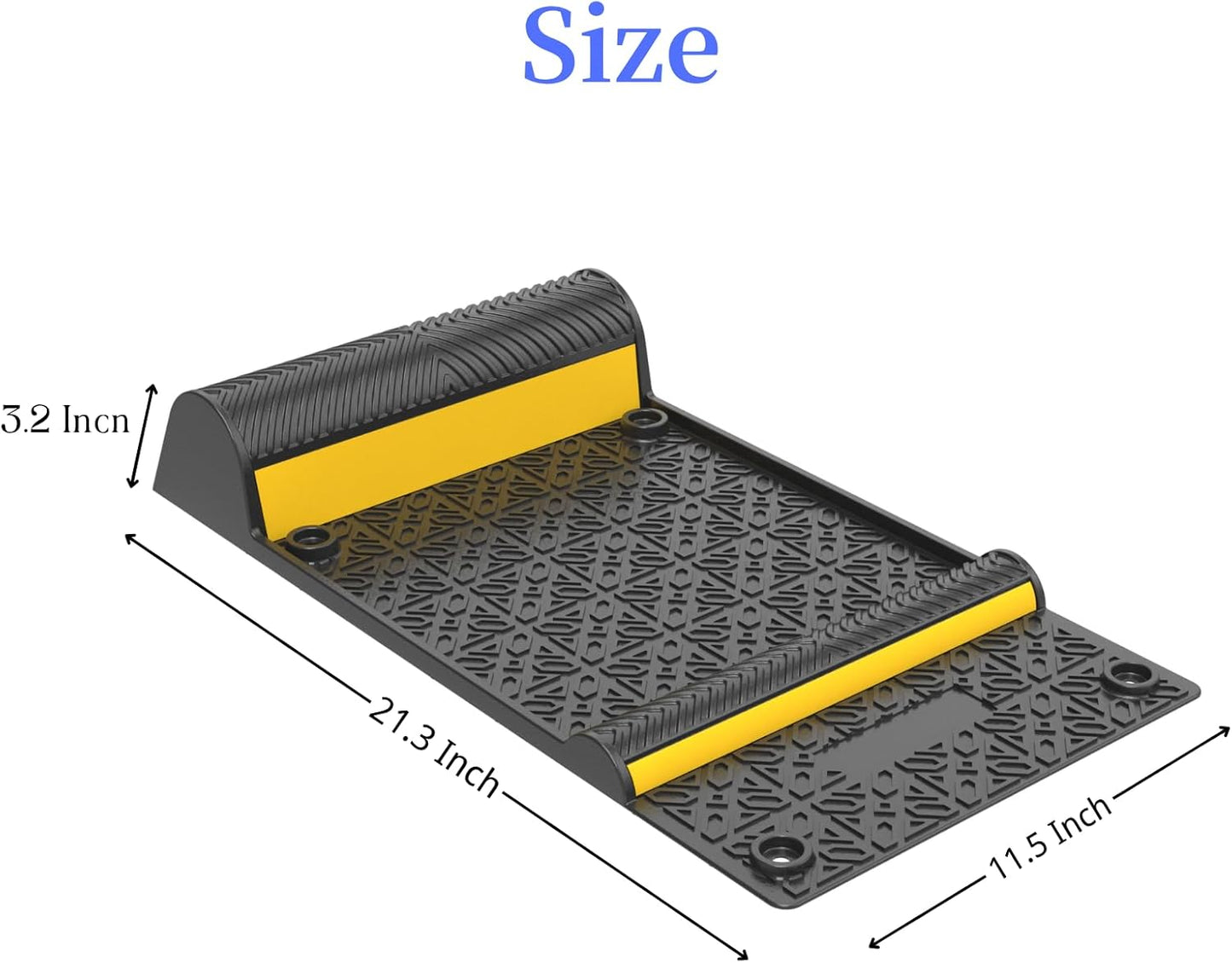 4 Pack Parking Mats for Garage Floors,21.6" X11.4" Durable Rubber Car Parking Guide Mat-Wheel Stopper with Reflective Yellow Strips,Garage Floor Stop Aid for Cars, Trucks, Indoor/Outdoor,Black