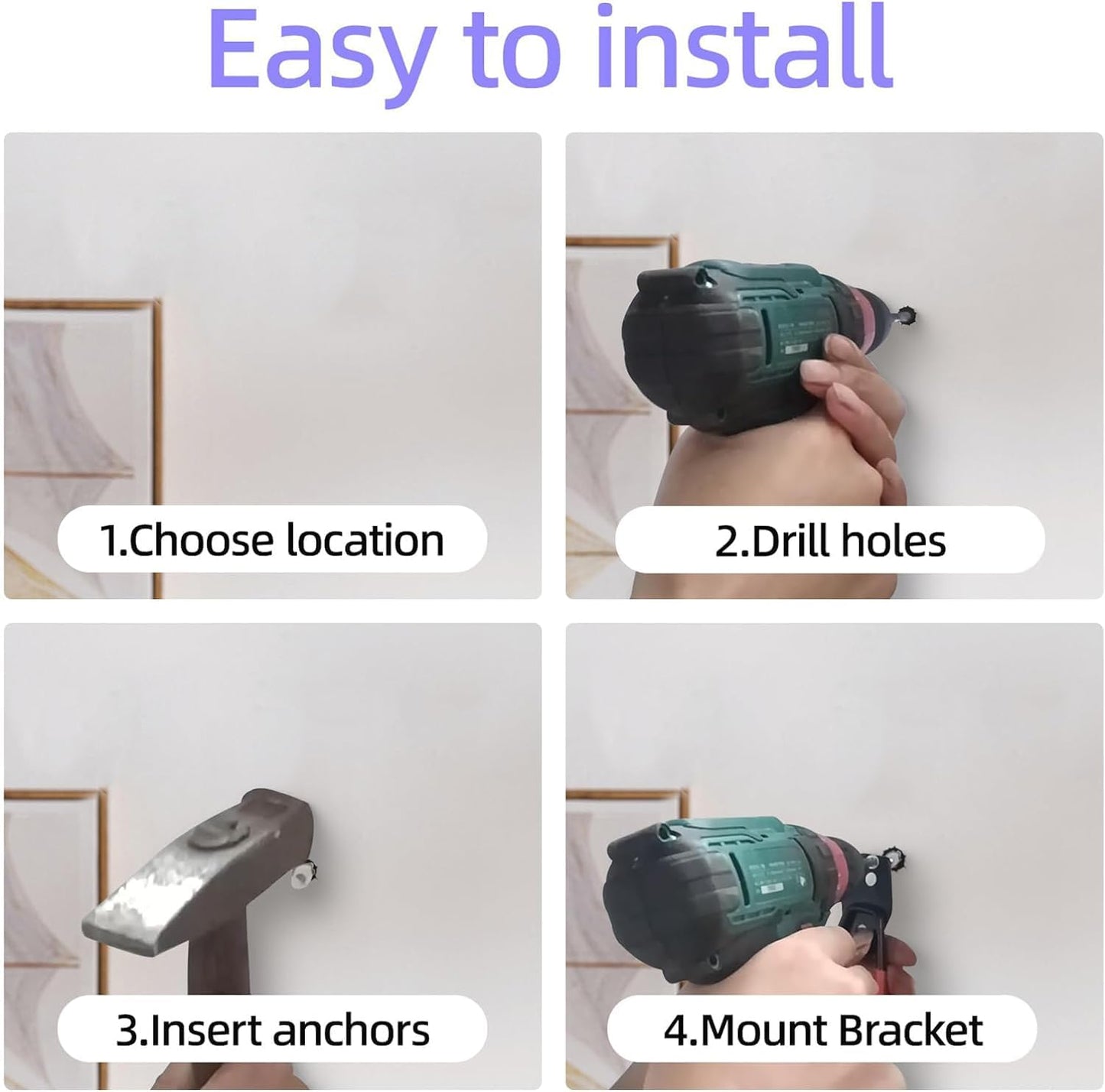 24 Pack Garage Hooks Steel Heavy Duty Garage Storage Hooks Utility Steel Wall Mount Garage Hanger&Organizer for Bikes,Garden Tools, Ladders, Bulk Items，Ropes and More Equipment