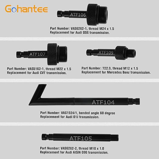 Automatic Transmission Fluid Oil Filling Filler Adapter Manual Filler Kit Include Metal Dispenser with Shut Off Valve, Replacement for Audi 09G 01J 722.9 CVT DSG ATF Benz 722.9