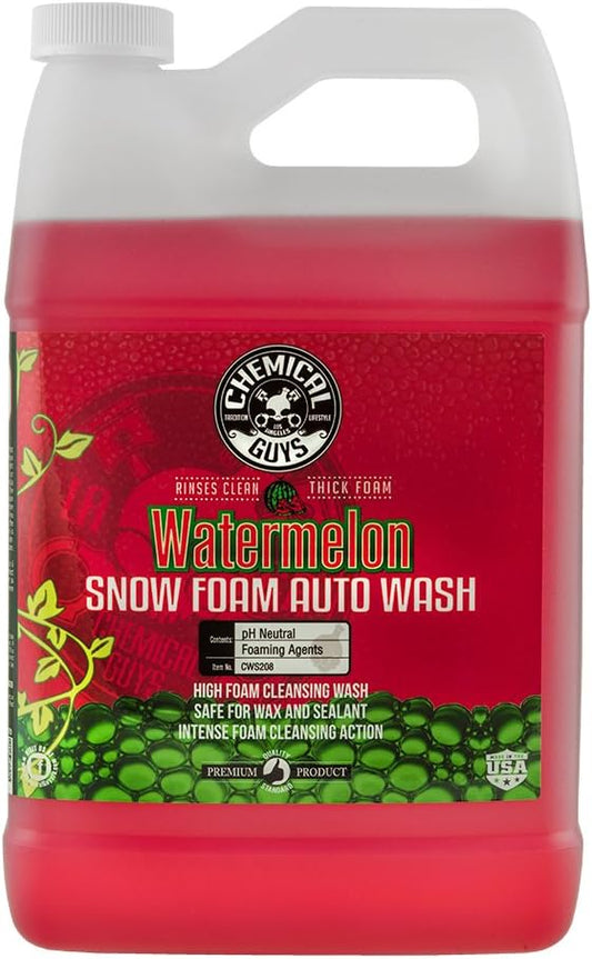 Chemical Guys Watermelon Snow Foam Car Wash Soap - High-Suds pH-Balanced Shampoo for Foam Cannons or Bucket Washes - Safe on Wax, Sealants & All Finishes - 128 oz (1 Gallon)