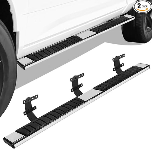 6.5" Running Boards Compatible with Dodge Ram 1500 2019-2025 Quad Cab (Only Fit New Body Style),Side Steps for Truck,Mirror Stainless Steel Nerf Bars
