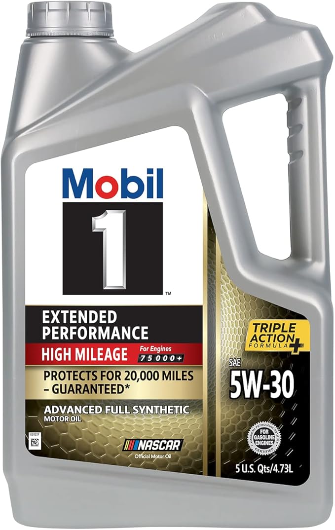 Mobil 1 Motor Oil 5W-30, 5 Quart (Pack of 2) | Extended Performance | High Mileage | Full Synthetic