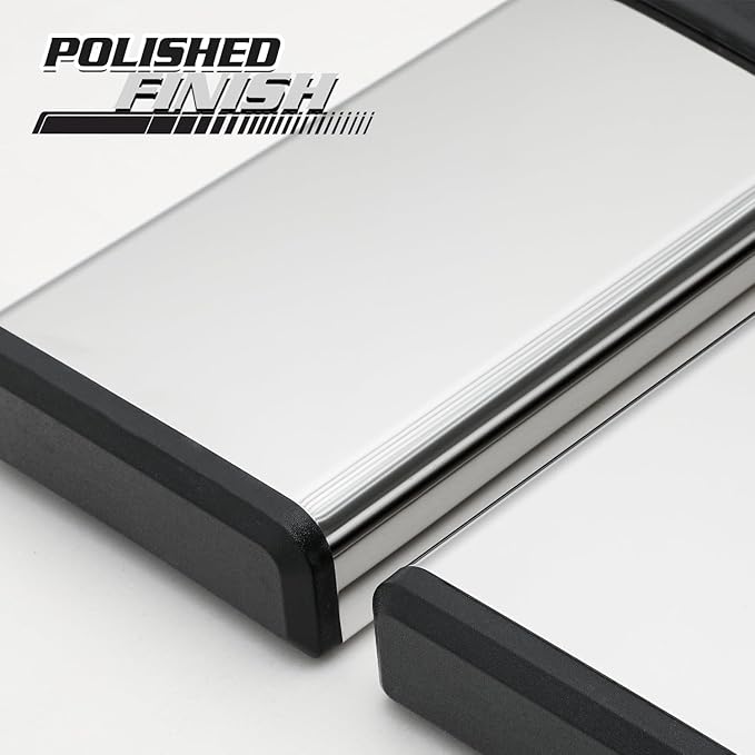 M-Auto 6.75" Running Boards Side Step Bars Compatible with 2019-2025 Chevy Silverado GMC Sierra 1500 2500HD 3500HD Extended Cab, Stainless Steel Side Step Nerf Bars, Polished Chrome