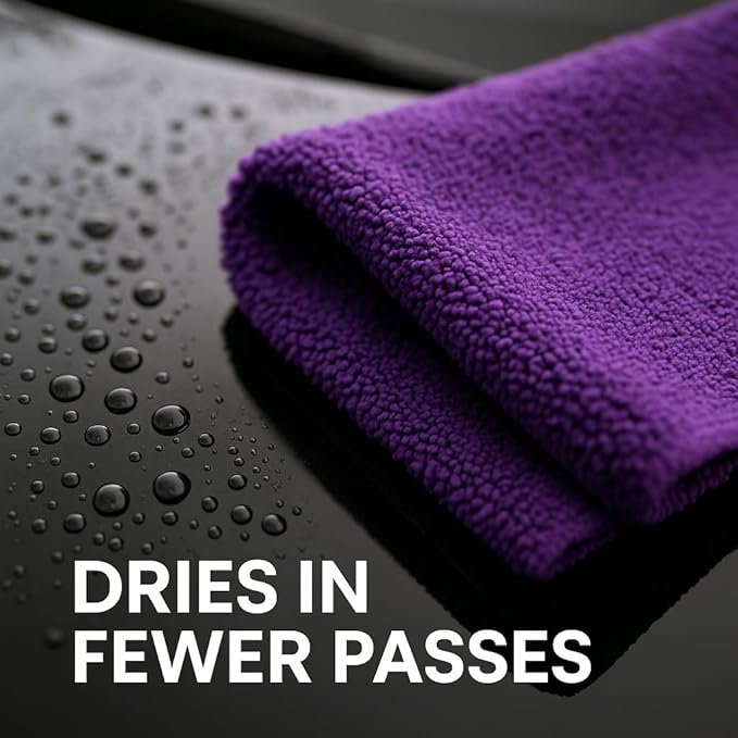 10 Pack Pak Details Edgeless Microfiber Towels for Cars | 16x16 Ultra-Soft, Scratch-Free & Lint-Free Car Detailing Microfiber Cloths for Buffing & Coating | Seamless Finish Auto Cleaning Cloths