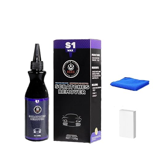 Car Scratch Remover Kit - Quick Scratch Repair Paste & Polish for Cars, Trucks & SUVs (120g) | Includes Applicator Sponge & Microfiber Cloths | Easy Paint Scratch Restoration