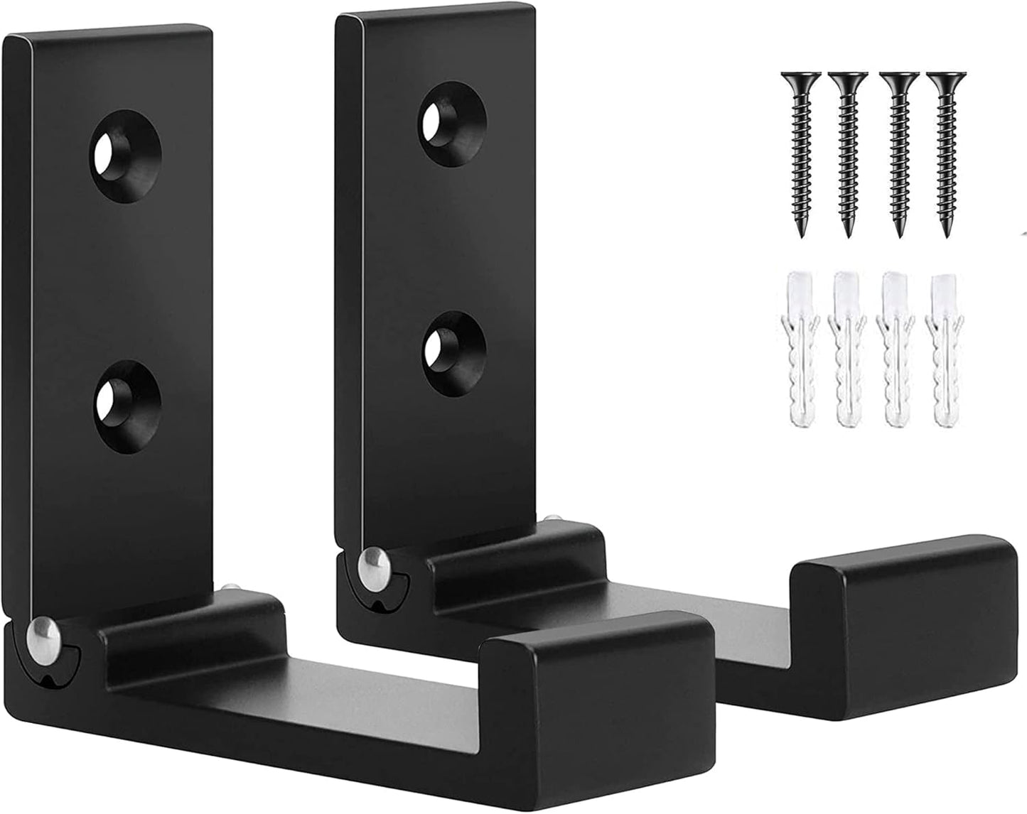 OHIYO Folding Wall Hook 2PCS Folding Coat Hooks for Hanging Heavy Duty Coat & Bag & Backpack & Hat & Headphone Foldable Coat Hooks Wall Mounted Saves Space (Black)