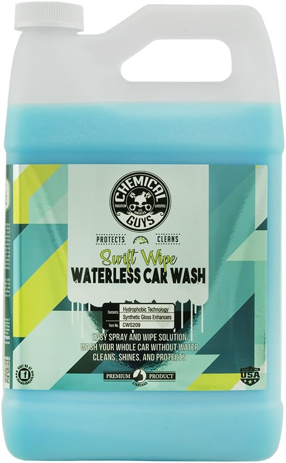 Chemical Guys Swift Wipe Sprayable Waterless Car Wash - Easy Spray & Wipe Cleaner for Cars, Trucks, Motorcycles & RVs, Safe on Paint, Glass & Wheels, Eco Friendly Formula, 1 Gallon (128 oz)