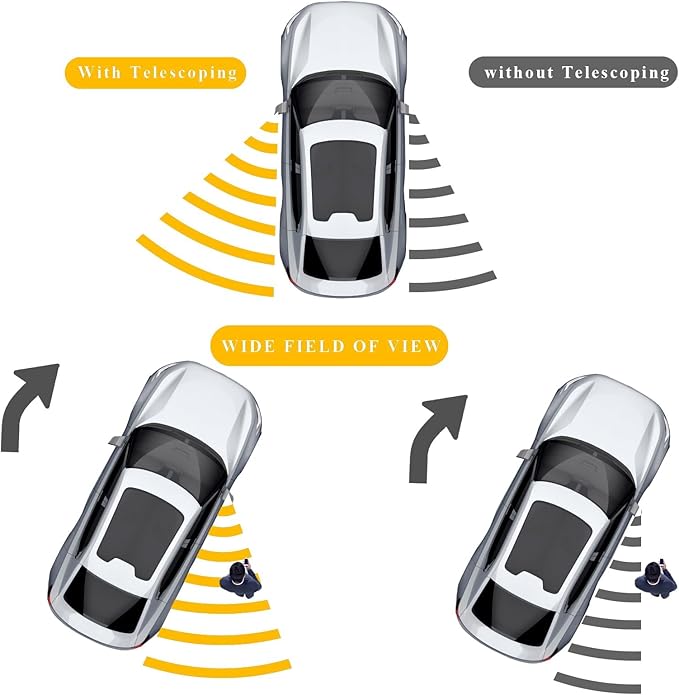 Towing Mirrors Compatible for 2007-2014 Chevy Silverado GMC Sierra 1500 2500 HD 3500 HD(2007 New Body Style ONLY) Tahoe Yukon Power Heated Amber Turn Signal Light Manual Folding Pair