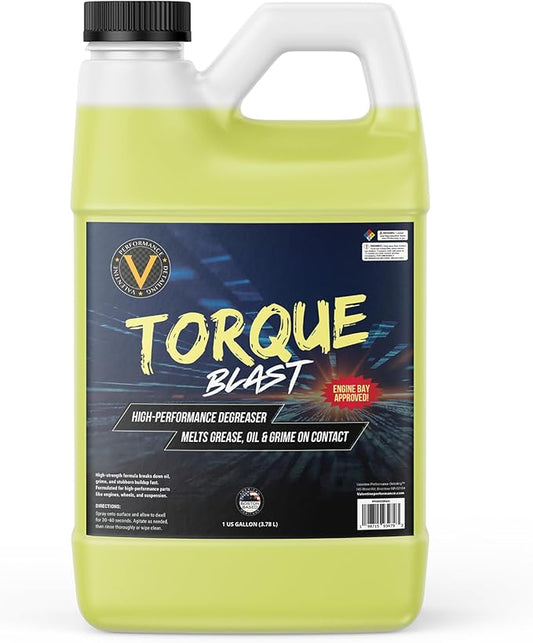 VPD Wheel Cleaner Degreaser Heavy Duty 1 Gallon Torque Blast – Industrial Strength Engine Degreaser for Tires, Rims, Undercarriage & Tools, Melts Grease, Grime & Oil On Contact, Easy Apply, No Residue