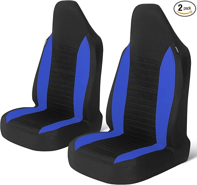AUTOYOUTH Car Seat Covers - Bucket Seat Cover Seat Achieve The Perfect Combination of Style and Protection with Universal Fit Seat Covers for Sedan, Truck, SUV(Black Blue)…