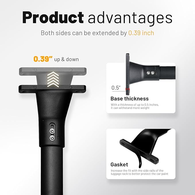 Roof Racks Cross Bars Fit for Ford Expedition/Max 2018-2025 & Lincoln Navigator 2018-2024 with Side Roof Rails 220lbs Heavy Duty Aluminum Cargo Luggage Carrier