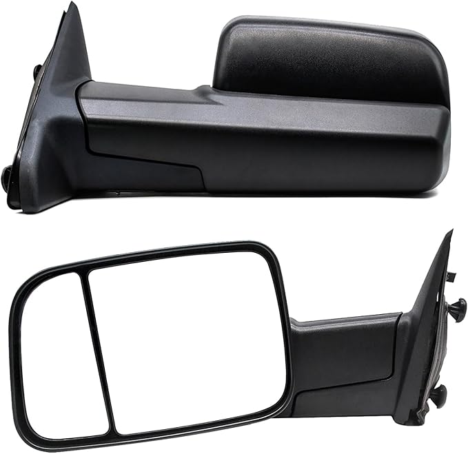 BOOLEE Towing Mirrors Manual Adjusted Compatible with 2009-2018 Dodge Ram 1500 2500 3500 Pickup Truck Manual Flip Up Tow Mirrors LH RH