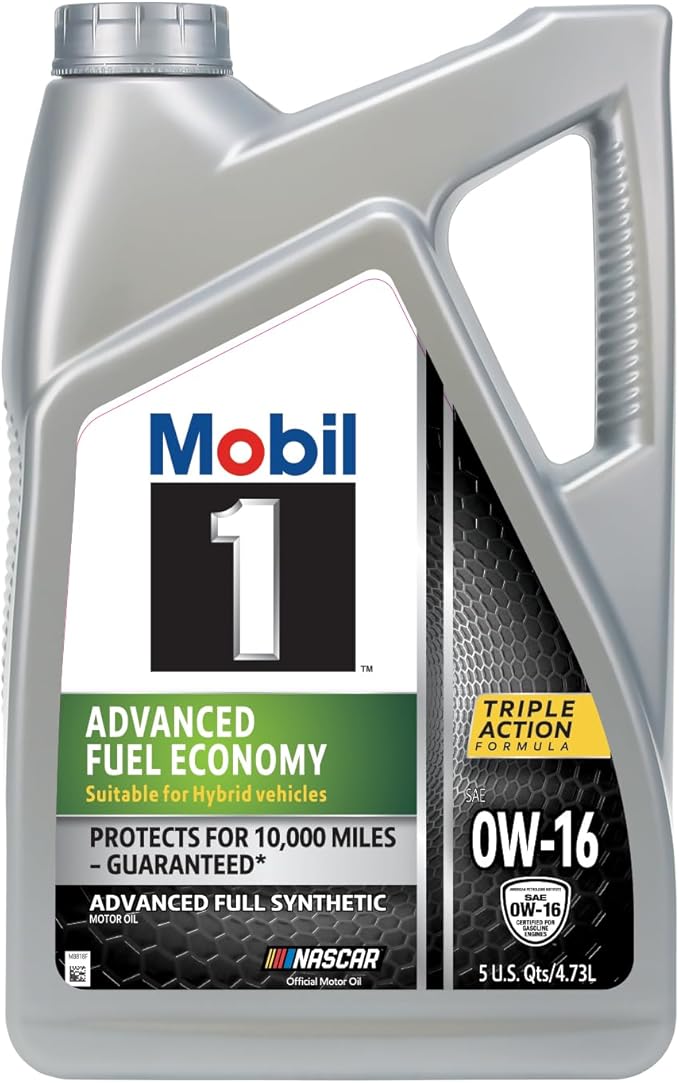 Mobil 1 Advanced Fuel Economy Full Synthetic Motor Oil 0W-16, 5 Quart