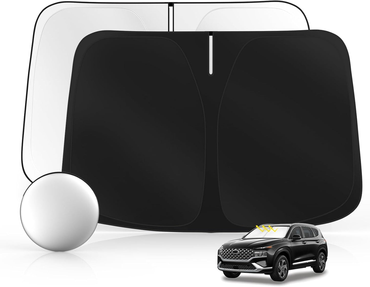 Windshield Sun Shade for H-yund-ai Santa Fe 2013-2018 Foldable Sunshade Custom Fit Front Window Car Interior Accessories Protector Blocks UV Rays