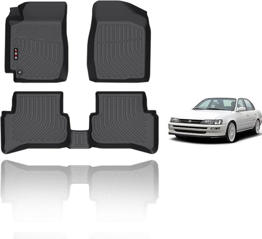 KELCSEECS Floor Mats Custom for 1998 1999 2000 2001 2002 Corolla Sedan Car Mats All Weather Floor Liners Automotive Front and Rear Row Corolla Floor Mats Accessories Black