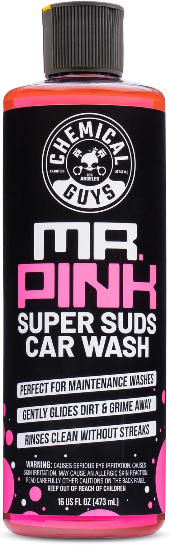 Chemical Guys Mr. Pink Foaming Car Wash Soap - High-Suds pH-Balanced Car Shampoo for Bucket Washes and Foam Cannons - Safe on Wax, Sealants, and All Paint Finishes - 16 oz Candy Scent