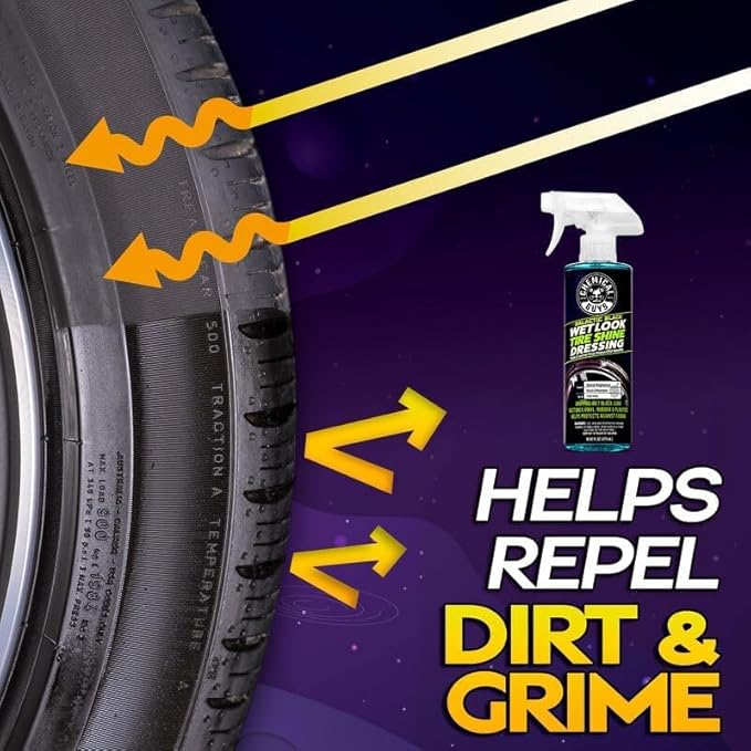 Chemical Guys Galactic Black Wet Look Tire Shine Dressing, for a Whole New Level of Shine and Depth of Black, Safe for Cars, Trucks, Motorcycles, RVs & More, 32 fl oz