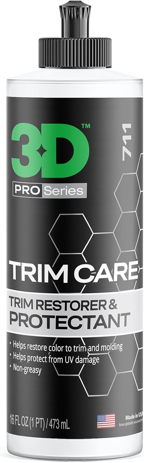 3D Trim Care Restorer of Faded & Dull Plastic, Rubber, Trim & Bumpers - Renews Surface to Original Appearance - Long Lasting Shine & Protection 16oz.