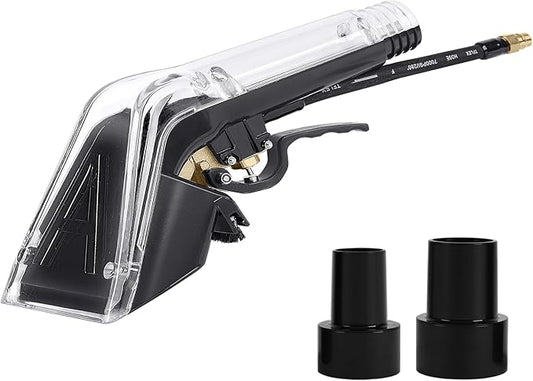 Extractor Hand Tool for Shop Vac,Mytee,Add Cleaning Brushes,Anti Fall Transparent Shell,1/4”Quick Connect,with 2-1/2"&1-7/8" Adapters,for Upholstery & Carpet Cleaning and Car Detailing