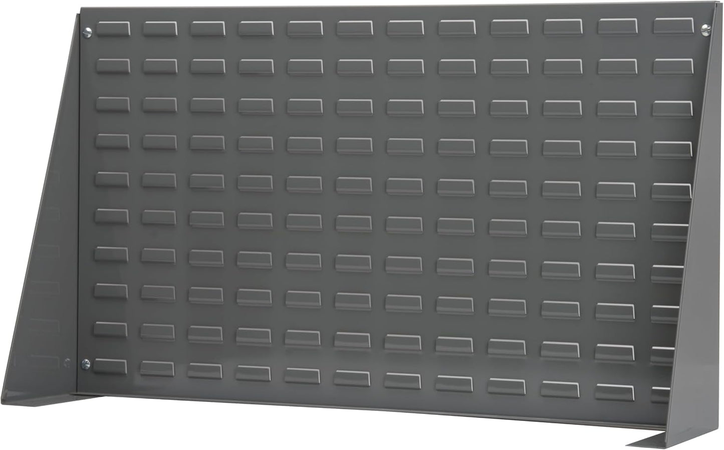 Akro-Mils 98636 Heavy Duty Steel Louvered Panel Standing Work Bench Storage Rack Garage Organizer for Mounting AkroBin Storage Bins, 36-Inch L x 8-Inch W x 20-Inch H, Grey