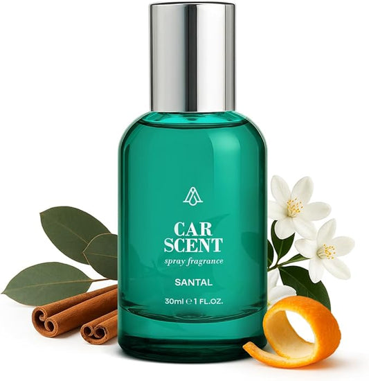 AromaPlan Car Air Freshener Spray, Santal - Non-Toxic, Concentrated, Odor Eliminator & Long Lasting Car Air Freshener- Car Scent Spray, 5 Star Hotel Scent Collection (30 ml)