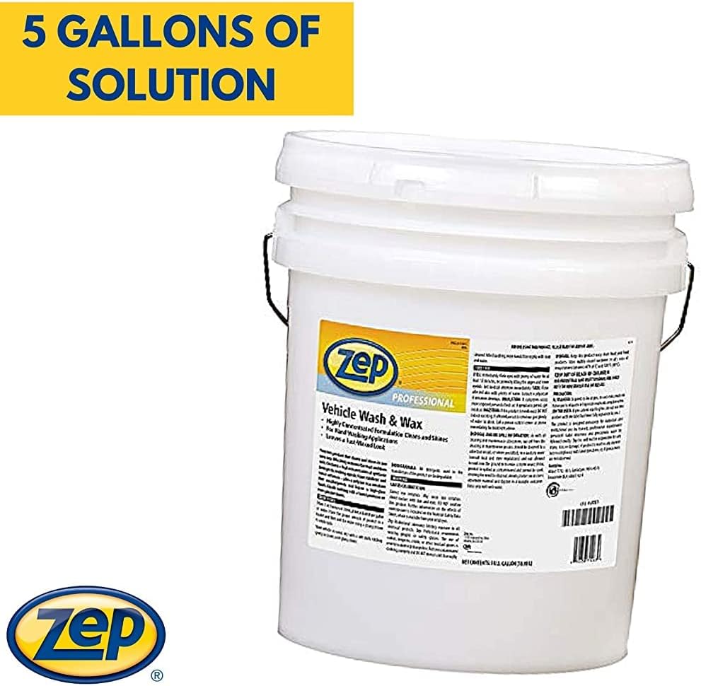 Zep Vehicle Wash and Wax - 5 Gallon (1 Bucket) 1041582 - Leaves A Waxed, Shiny, Like New Surface