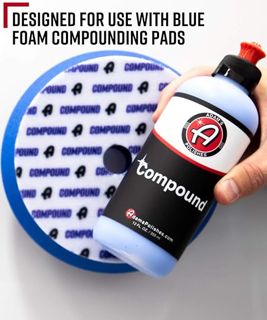 Adam's Paint Correcting Compound 12oz - Silicone-Free, Body Shop Safe, Low-Dust Formula - Heavier-Cut for Faster, Stronger Correcting for Clear Coat, Gel Coat, Single Stage Finishes
