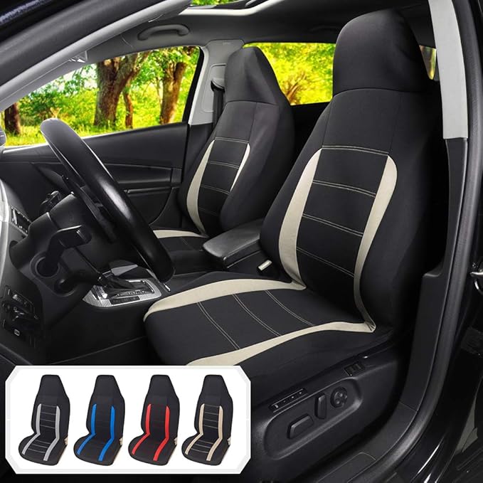 AUTOYOUTH Auto Car Front Seat Covers Bucket Seat Cover Automotive Universal Fit for Sedan Truck Trend Car Accessories - Beige