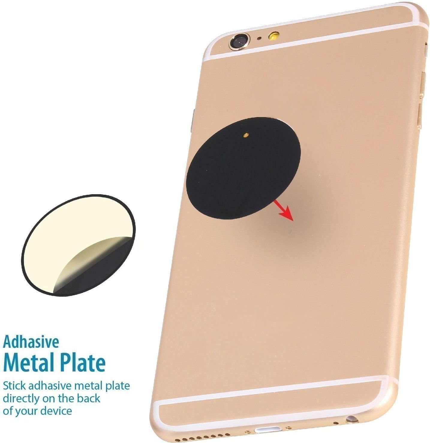 WixGear Magnetic Phone Mount, Universal Stick On Dashboard Magnetic Car Mount Holder, for Cell Phones with Fast Swift-snap Technology