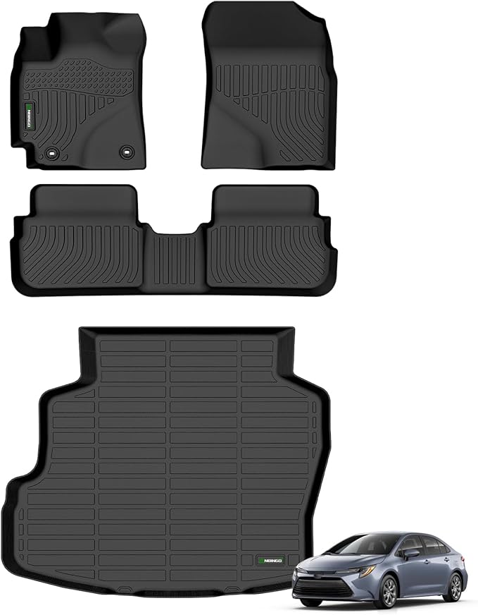 ANBINGO®-Floor Mats & Cargo Liner Custom for Toyota Corolla 2013 2012 2011 2010 2009, All Weather Corolla Floor Mats TPE Heavy Duty Non-Slip Automotive Corolla Car Mats Accessories, Black