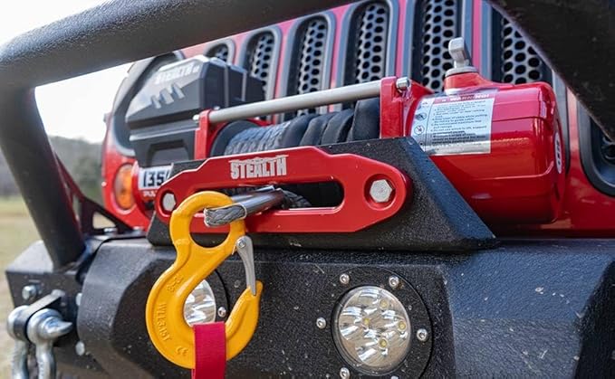 Stealth Winches 13500lb Truck Winch,12-Volt Electric Winch with 2 Wireless remotes and Synthetic Rope, 4x4, Perfect for Off-Road SUV Towing Trailer Winch, Weatherproof, with Hawse Fairlead Heavy Duty