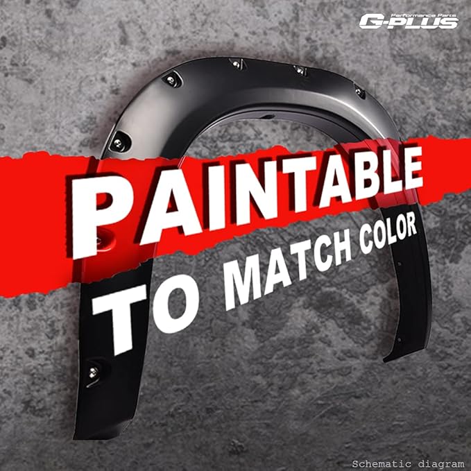 G-PLUS Fender Flares Pocket Rivet Style Wheel Cover Compatible with 2002-2008 Dodge Ram 1500/2003-2009 Ram 2500 3500 (Fleetside Models Only)