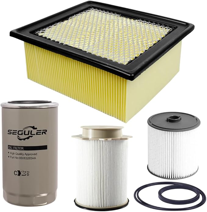6.7L Diesel Filter Kit-68436631AA 68157291AA Fuel 5083285AA Oil 53034051AB Air Filter Fits for 2019-2024 Ram 2500 3500 4500 5500 6.7L Diesel Engines 5 microns