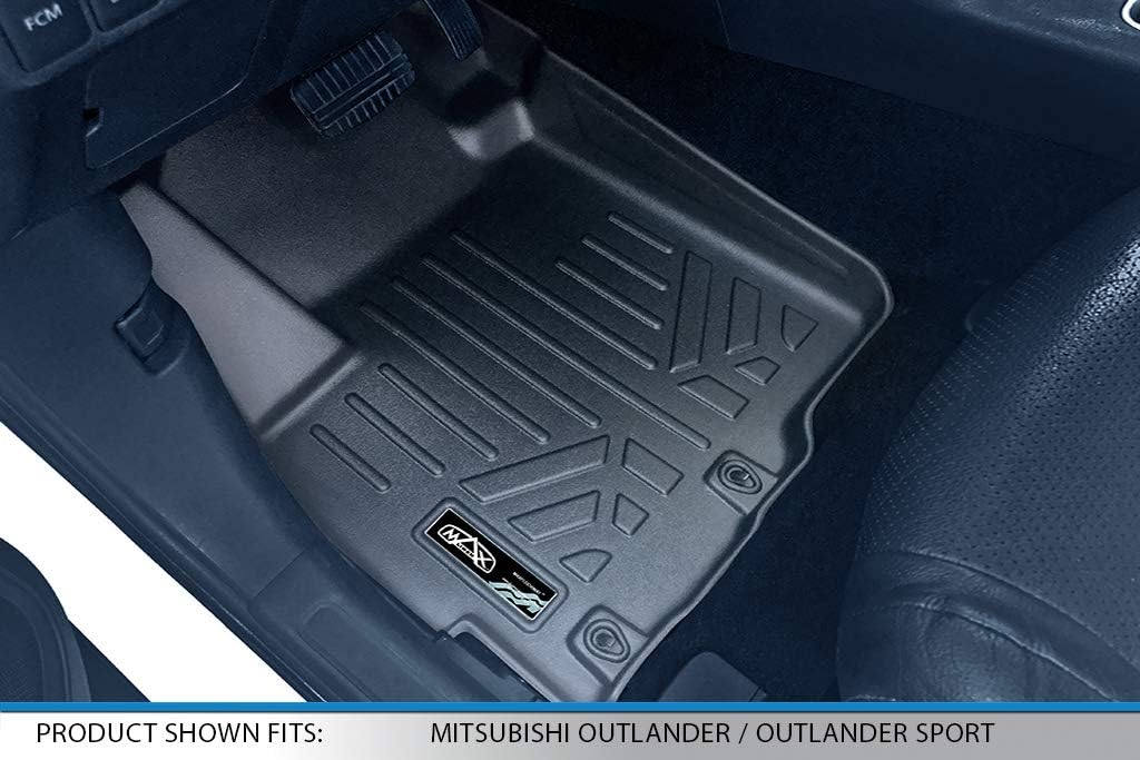 SMARTLINER Custom Fit Floor Mats 2 Row Liner Set Compatible with 2011-2024 Mitsubishi Outlander Sport