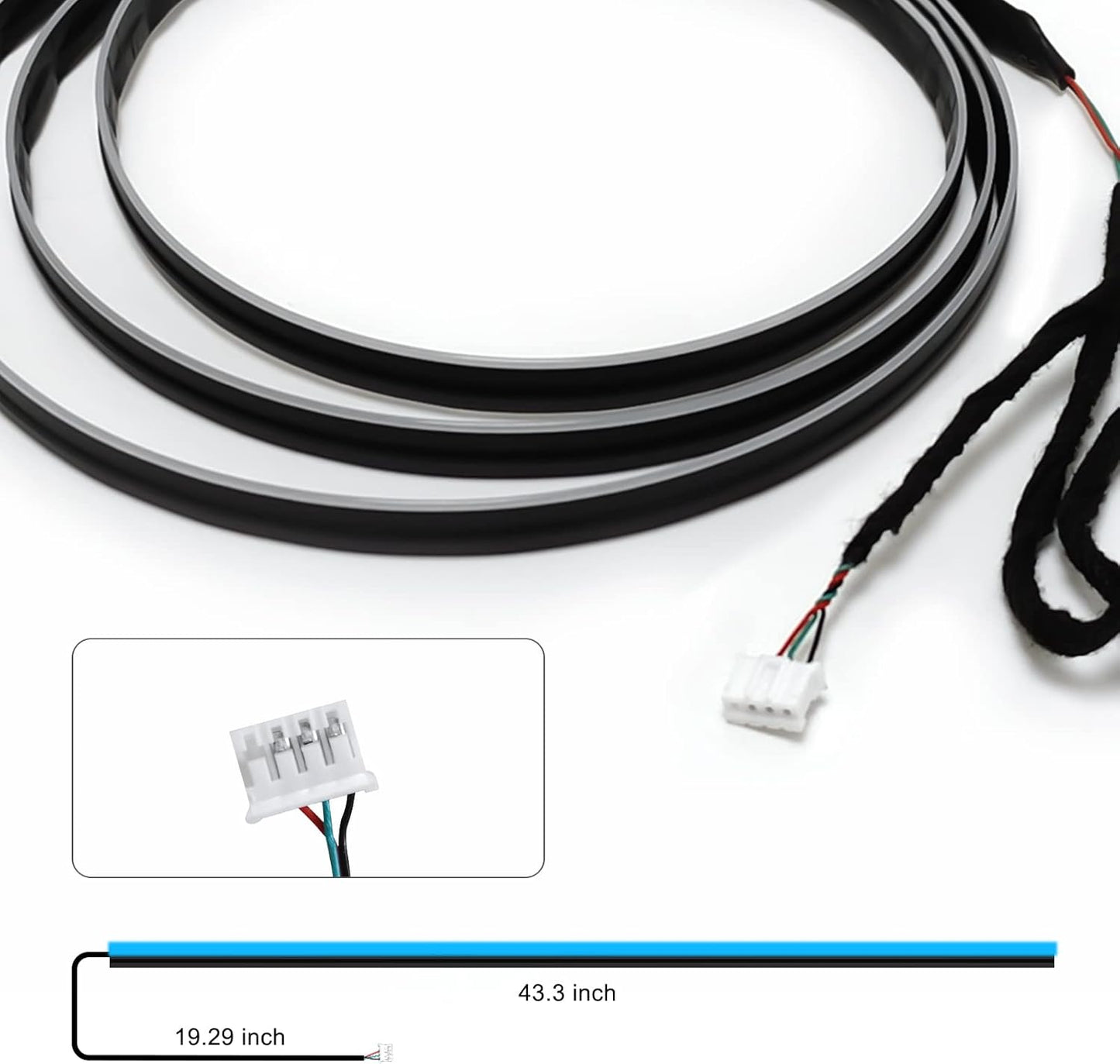 RGB Acrylic Interior Car LED Strip Light 43-inch, which fit for RGB Main Controller Connects and sub-Controller kit (not Including)