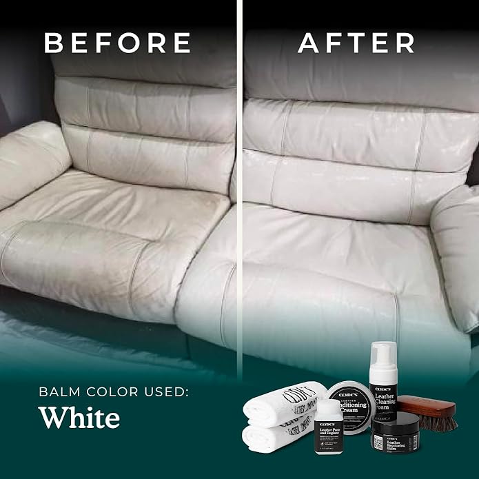 Clyde's™ 4-Step Leather Recoloring Kit | Includes Brush and Lint-Free Towels | Cleans, Restores, and Protects Your Leather