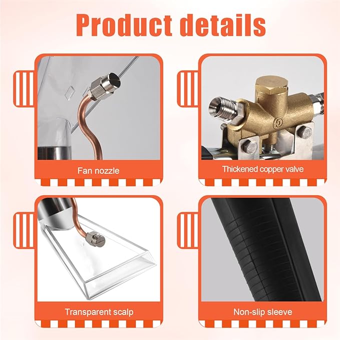 Stainless Steel Carpet Extractor Wand for Steam Car Cleaner, Truckmount Carpet Cleaning Machine Accessory, Upholstery Cleaning Tool for Furniture Auto Car Detailing