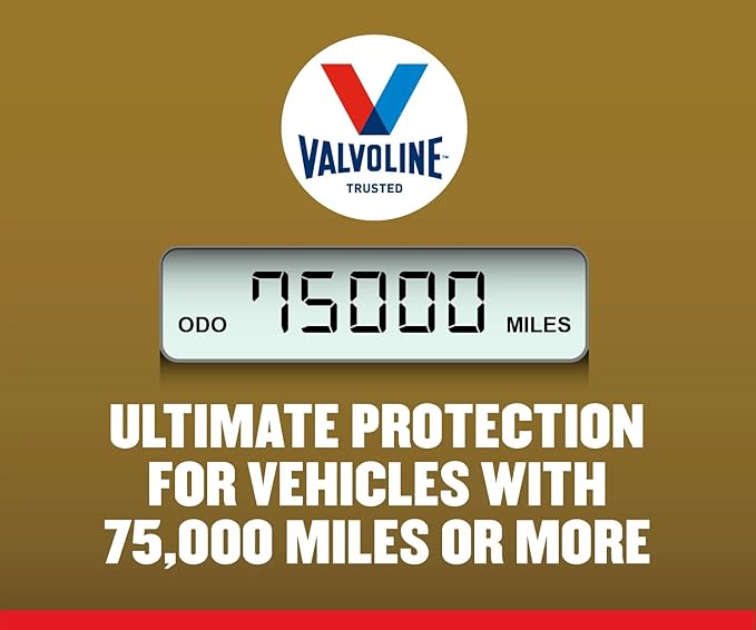 Valvoline Extended Protection High Mileage with Ultra MaxLife Technology 5W-20 Full Synthetic Motor Oil 1 QT, Case of 6