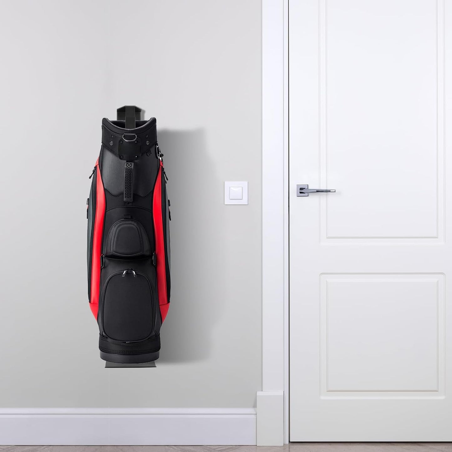 Wall Mount Golf Bag Storage Stand Organizer Rack for Garage, Air Spring Sliding System Single Golf Bag Holder for Wall, Golf Storage Organizer for Golfing Clubs, Home, Basement