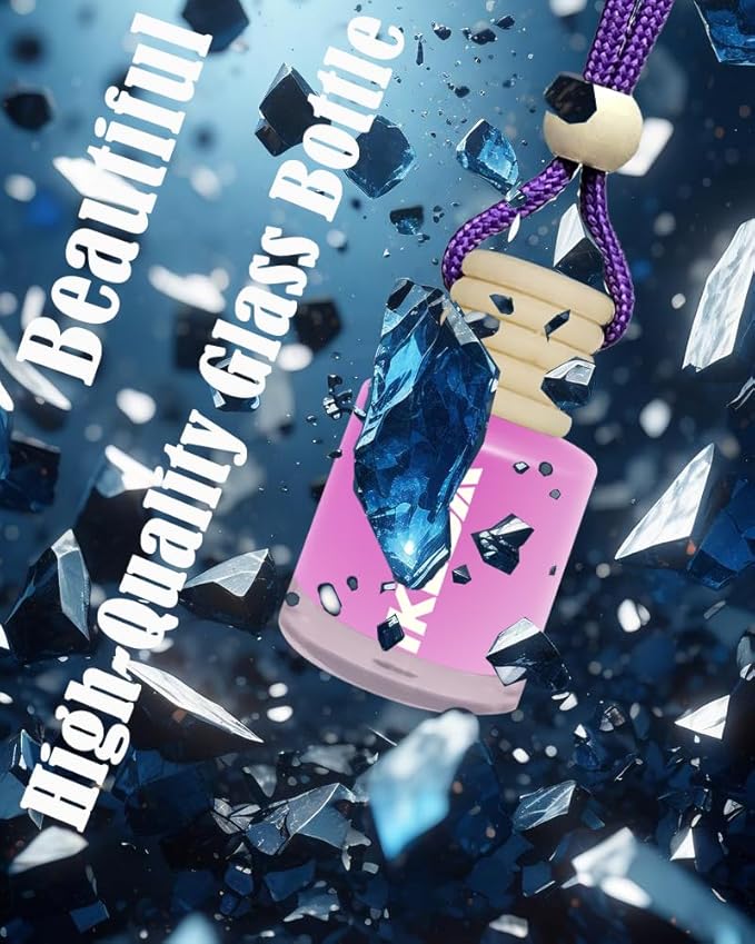 Car Air Freshener Hanging,Cylindrical Auto Scent with Vent Clip Bottle,45-Days Long Lasting Fragrance, Essential Oil Diffuser Odor Eliminator for Women (Circle, Peach)